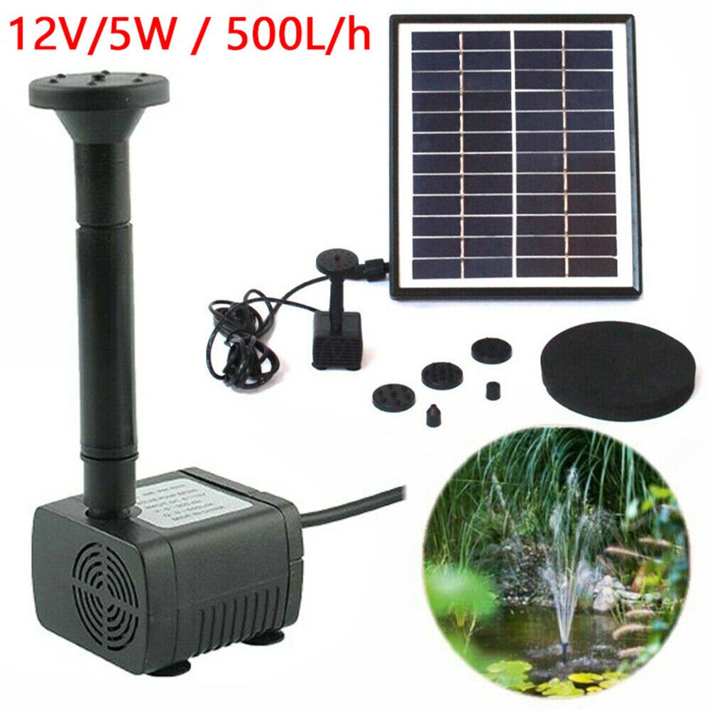 Utomhus sol trädgård fontän pump soldriven fontän trädgård damm nedsänkbar vattenpump pool 500l/ h