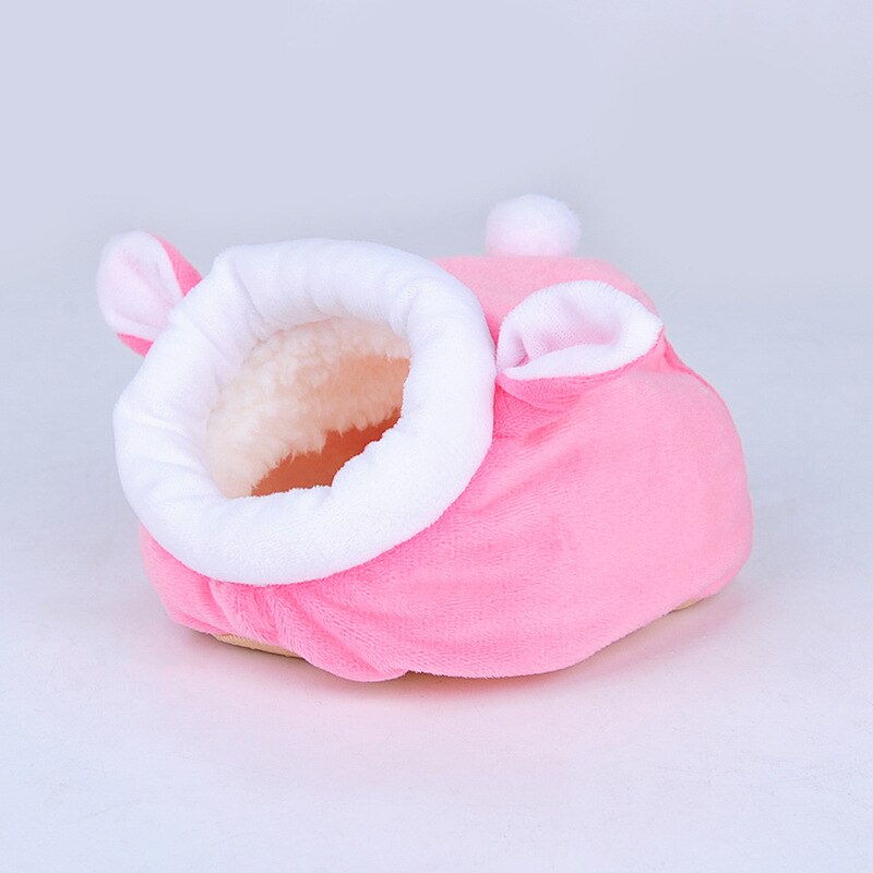 Pet Cage for Hamster House Guinea Pig Accessories Cotton House Small Animal Nest Winter Warm For Rodent/Guinea Pig/Rat/Hedgehog: Pink