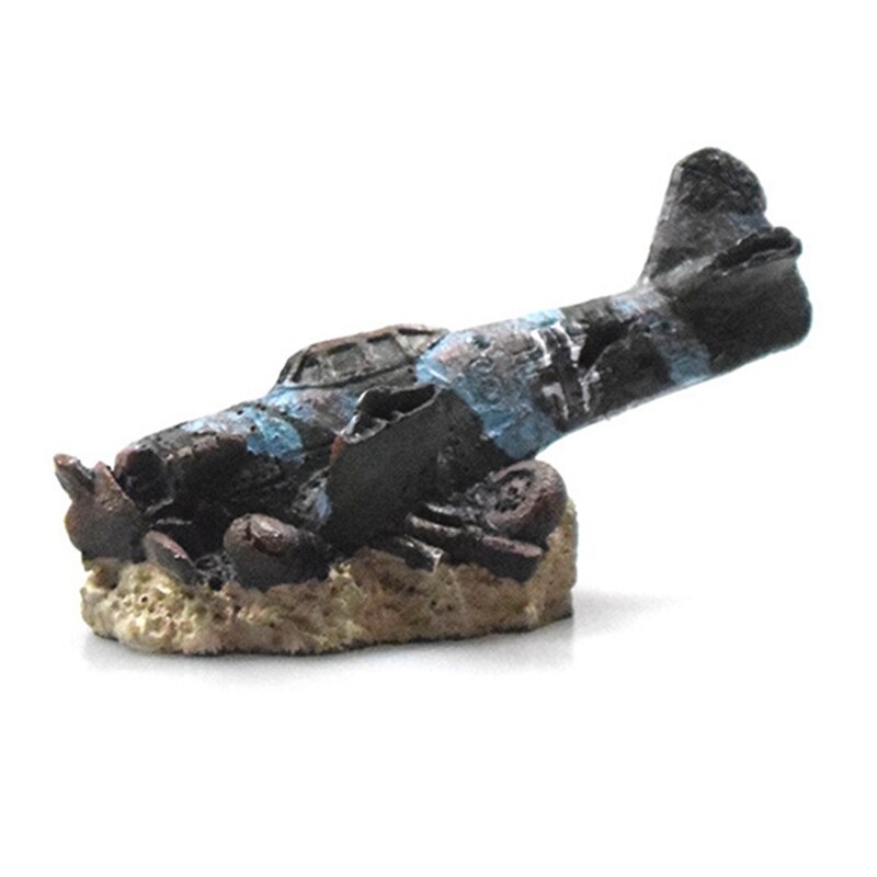 Aquarium decoratie vliegtuigruïne ornament reptiel vis schuilplaats grot decoratie aquarium aquarium hars decoratie n  #86