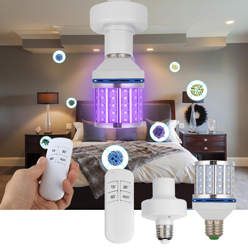 30W/80W UVC Ozone Germicidal Lamp Corn Lamp Timing Remote Control Ozone Portable Disinfection UV Sterilizer Mites Light