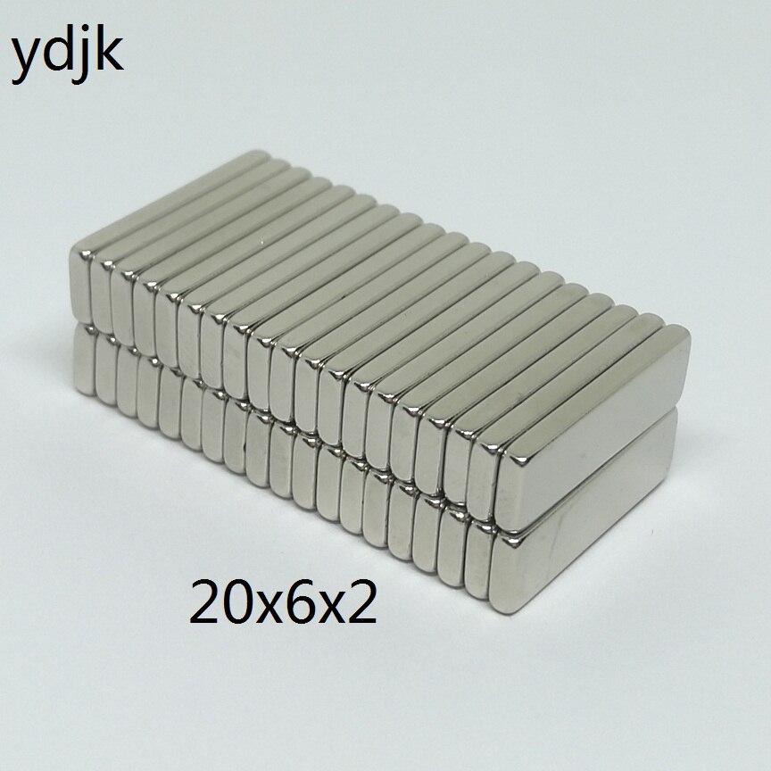 10 20 50 100 teile/los Neodym Magnet 20*6*2 N35 Rechteckigen Magnet 20x6x2 starke NdFeB Magnet magnetische Material für moto