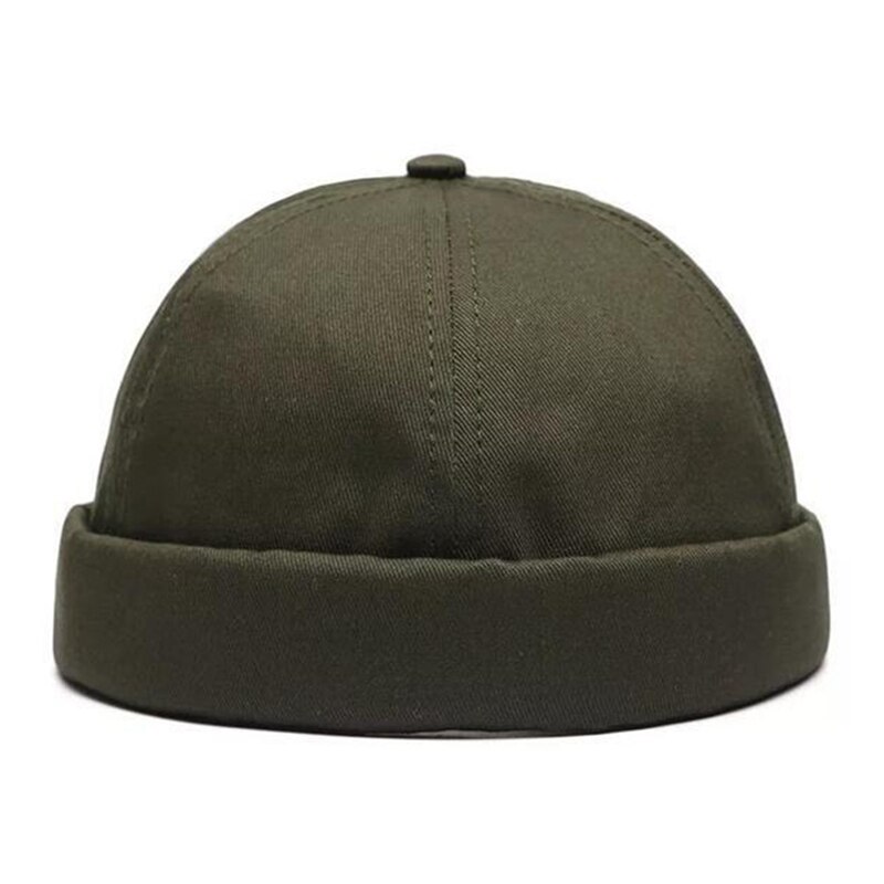 Spring Brimless Hats Hip Hop Beanie Skullcap Street Knitted Hat Women Men Acrylic Casual Solid Pumpkin Portable Melon Cap: AG