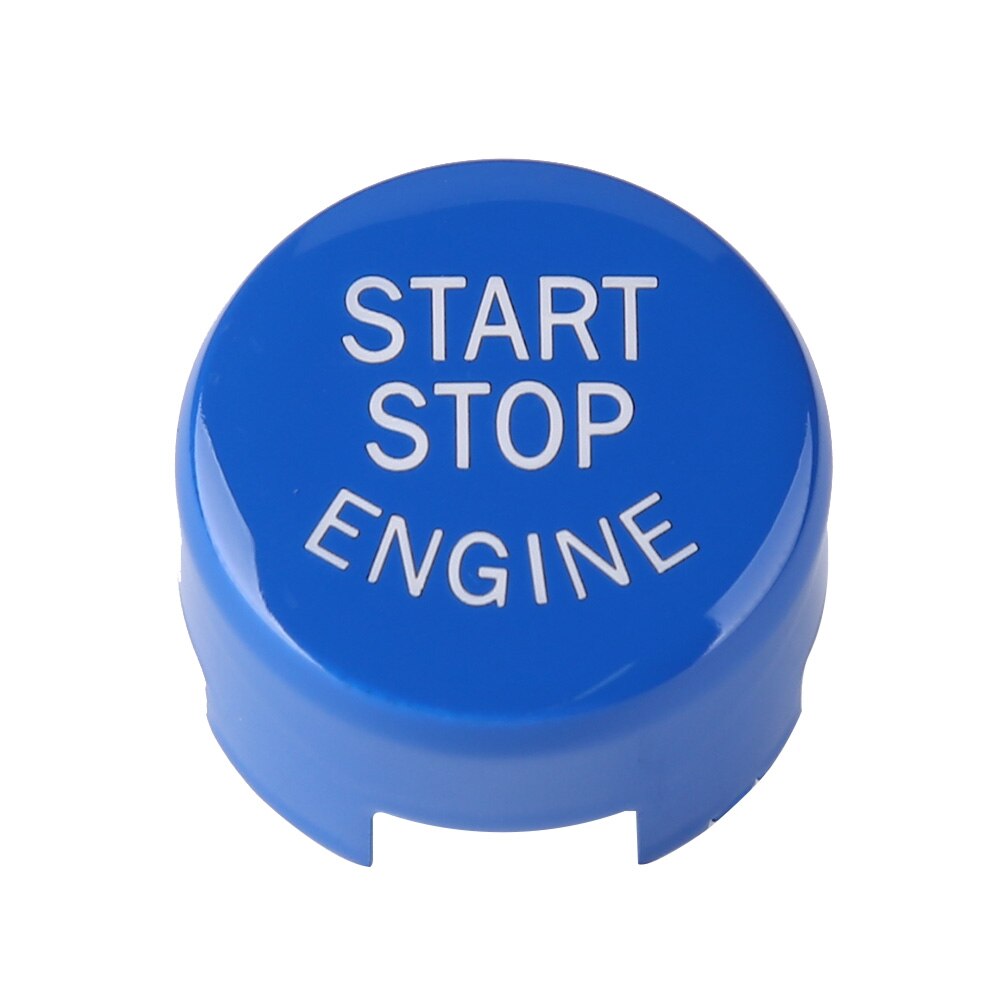 Bilmotor start stop kontakt knap trim cover klistermærke med værktøj til bmw  f20 f21 f22 f23 f30 f31 f32 f33 biltilbehør: Blå