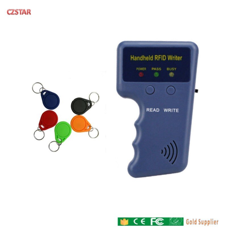 Copier reprogrammable T5577 EM4305 write read 125KHz LF Keyfobs card Duplicate RFID Tag Copy card Proximity door clone Key: 1pcs copier 5tags