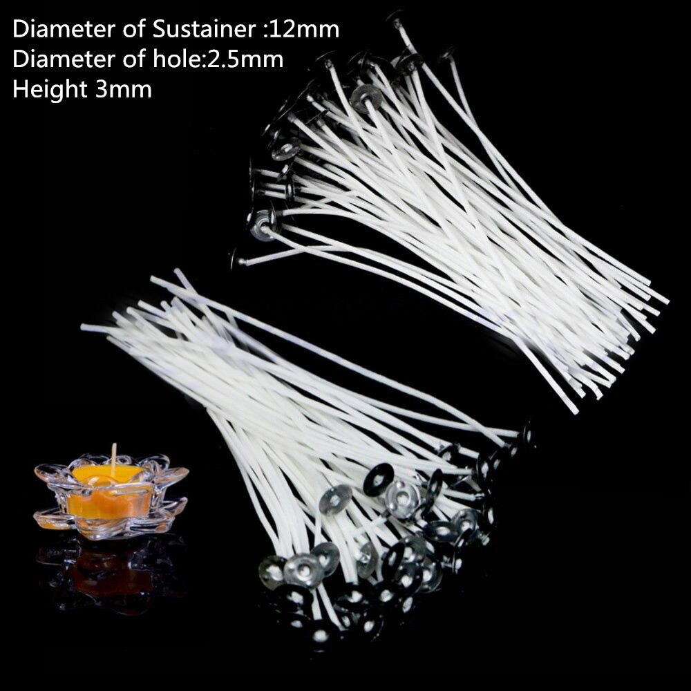 100pcs/lot 12.5mm Metal Candle Wick Self Centering Sustainers Tabs Base Diy Candle Making Candle Wick Base: 50PCS