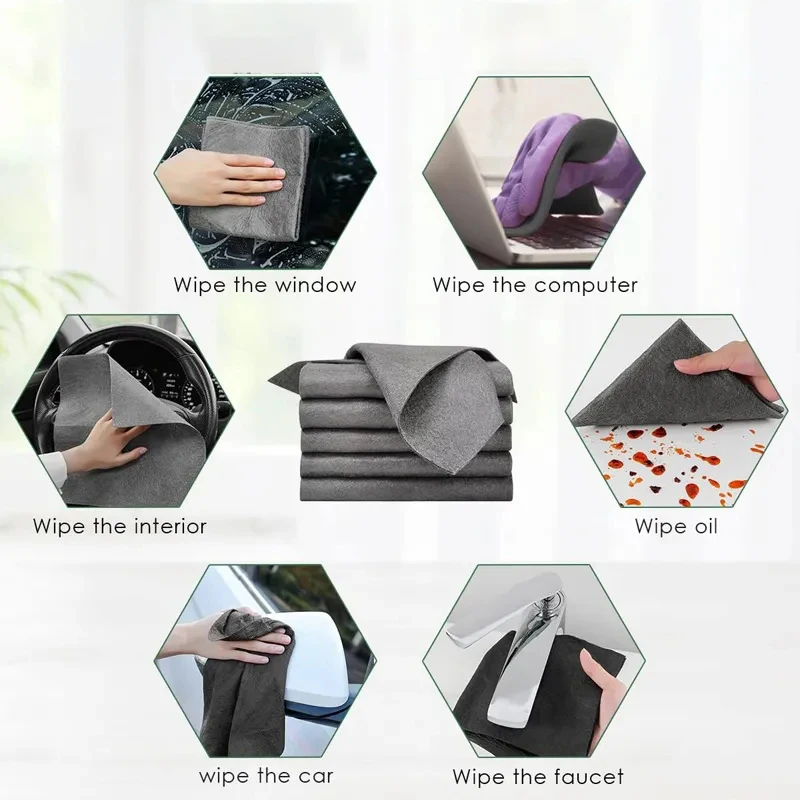 Multifunktionales magisches Tuch, Glasreinigungstuch, Geschirrtuch, fusselfrei, für Fenster, Autos, Küchenspiegel, spurlos, wiederverwendbar