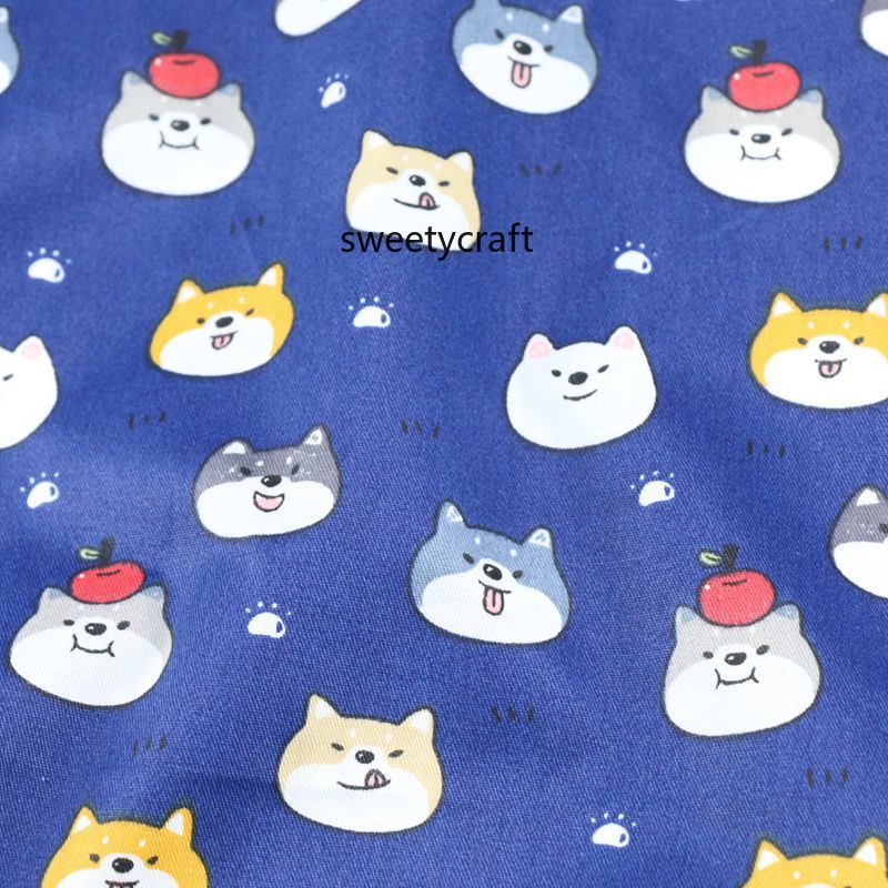 Tissu en coton imprimé chien 160 x 50cm , 3 couleurs, au mètre, patchwork, bricolage 100%  couture, robe de bébé, drap de lit, tissu sergé: 300 x 160cm / Tissus en coton 01