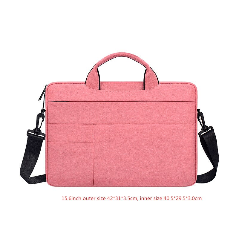 Men's Women's Briefcase Laptop Bag Seismic Waterproof Shoulder Crossbody Office Travel Business Cell Phone IPad Storage Pouch: Pink XL