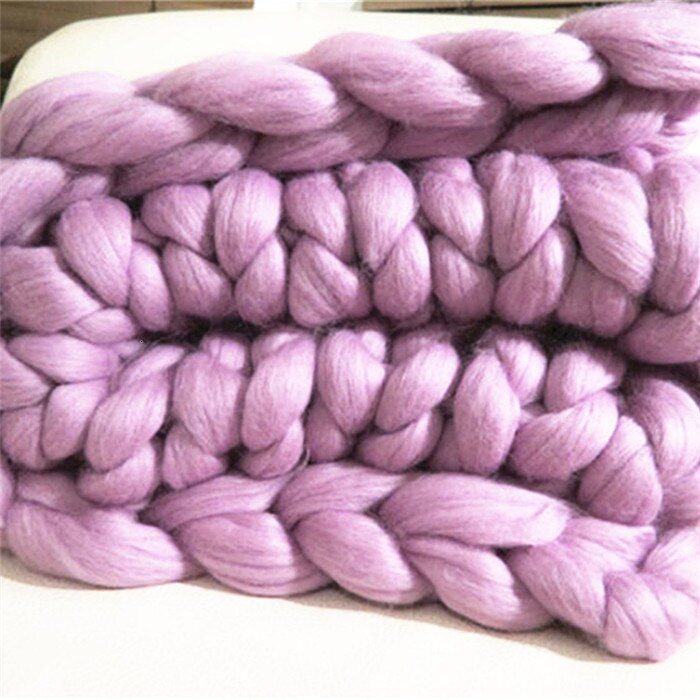 1000g/ kugle super tyk naturlig uld chunky garn filt uld roving garn til spinding hånd strikning spin garn gør-det-selv tæppe levering: Lilla