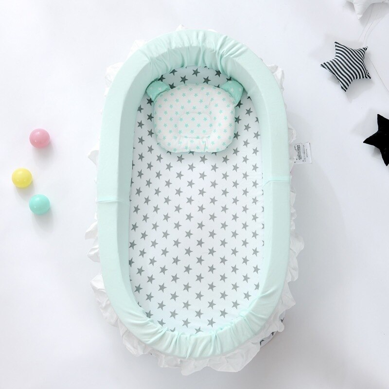 Flytbar nyfødt seng babyseng multifunktion babynest seng til drenge piger bærbar baby rejseseng spædbarns bomulds vugge tremmeseng: 6