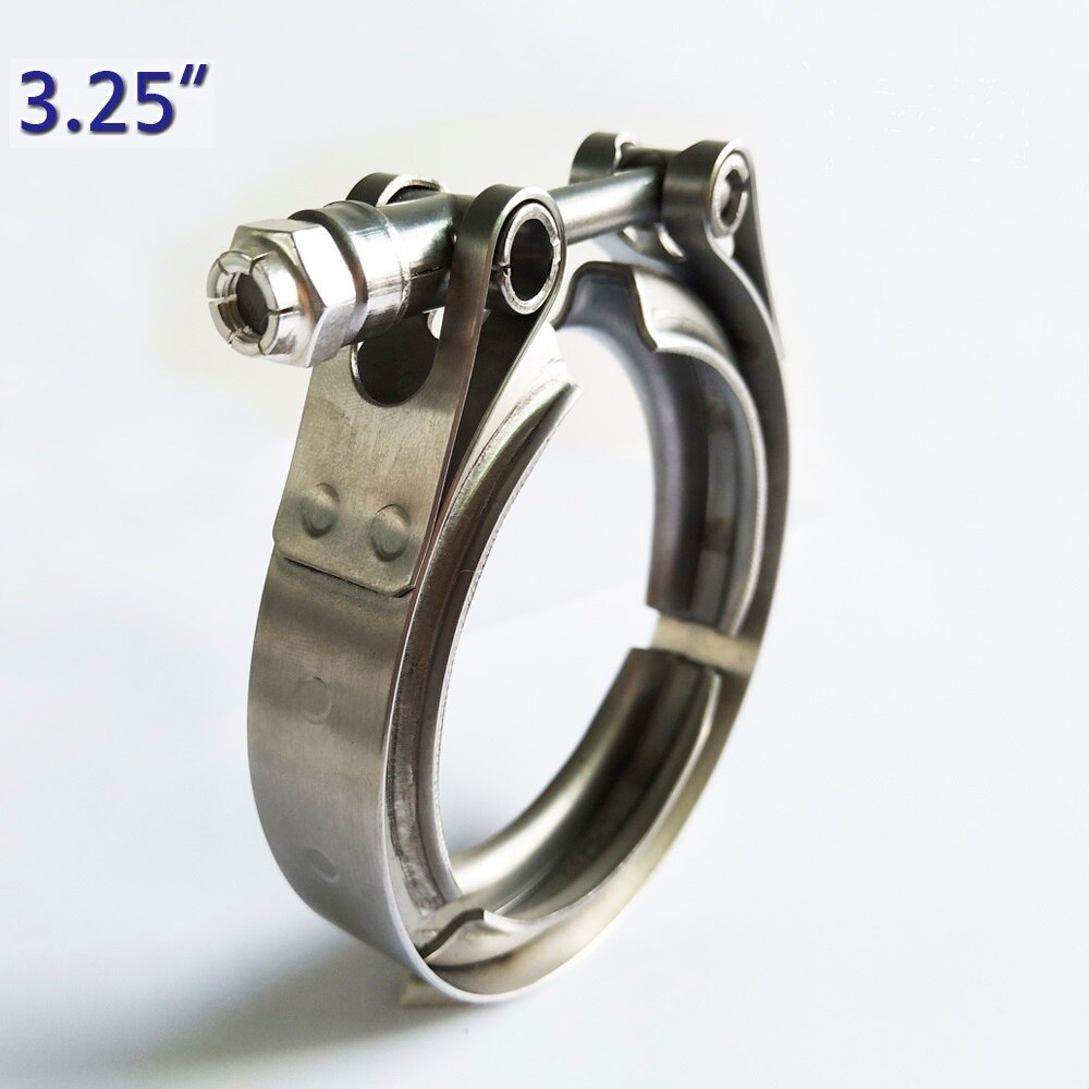 Zuczug 1.5 tum  to 6.0 tum  ss304 v band klämma med metallmutter endast för turbo avgas stuprör-klämma: 3.25 tum