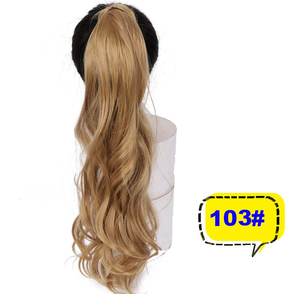 DIFEI Lange Golvende Natuurlijke Paardenstaart Clip in Pony tail Hair Extensions Wrap Rond op Synthetisch Haar Stuk voor Vrouwen: 103