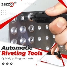 Zezzo Automatic Riveting Tools Set With 3 Rivet Heads 2.0MM 2.5MM 3.0MM Hand Drills 1/4&quot; Shank Easy To Remove Blind Rivets