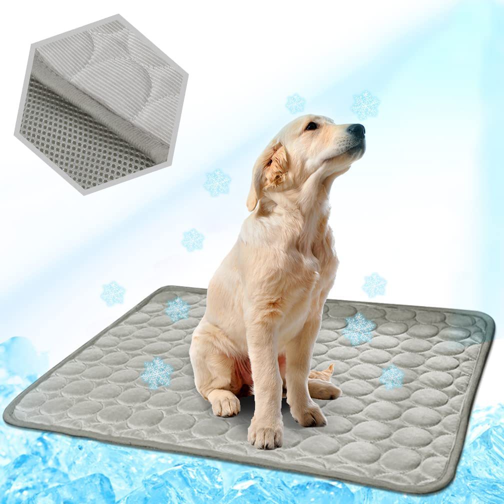 Almohadilla refrescante para perros, tela de seda de hielo, colchón autorefrigerador, estera refrescante para mascotas, almohadilla para dormir para perros y gatos, cama fría de verano para animales pequeños: XS / Chocolate