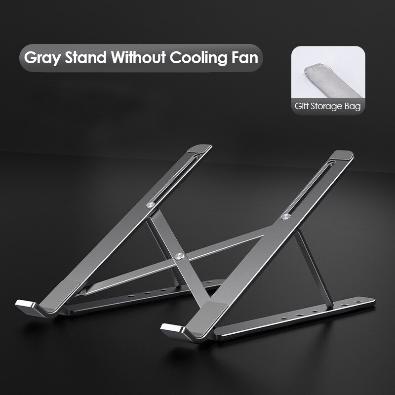 Faltbare Schreibtisch Laptop Tablette Ständer Mit Lüfter Wärme Ableitung Für HP Dell MacBook Luft Profi Stand Notizbuch Halfter Kühler: grau ohne Fan