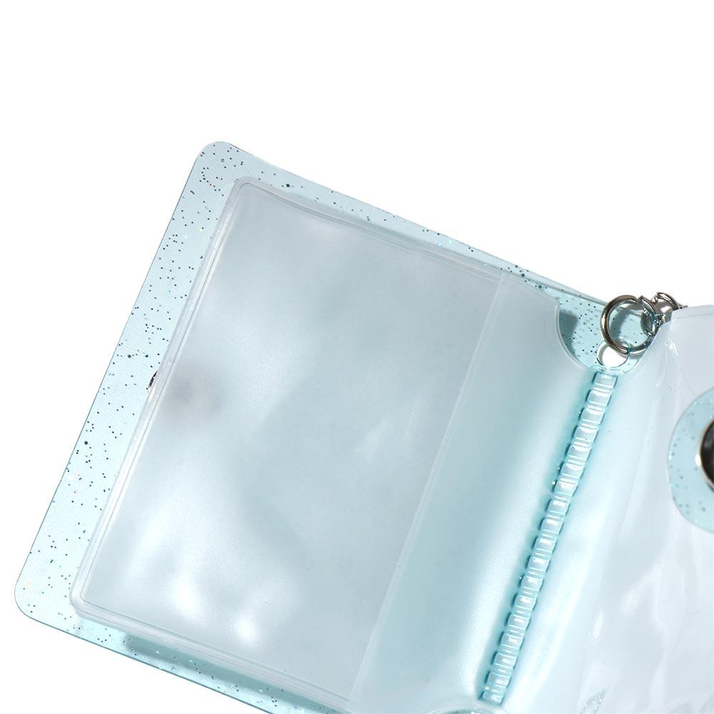 Druckknopf, Mini-Fotoalbum mit Schlüsselanhänger, DIY tragbares Taschenalbum, einfache PVC-Aufbewahrung, Fotokartenhalter, Fotoaufkleber