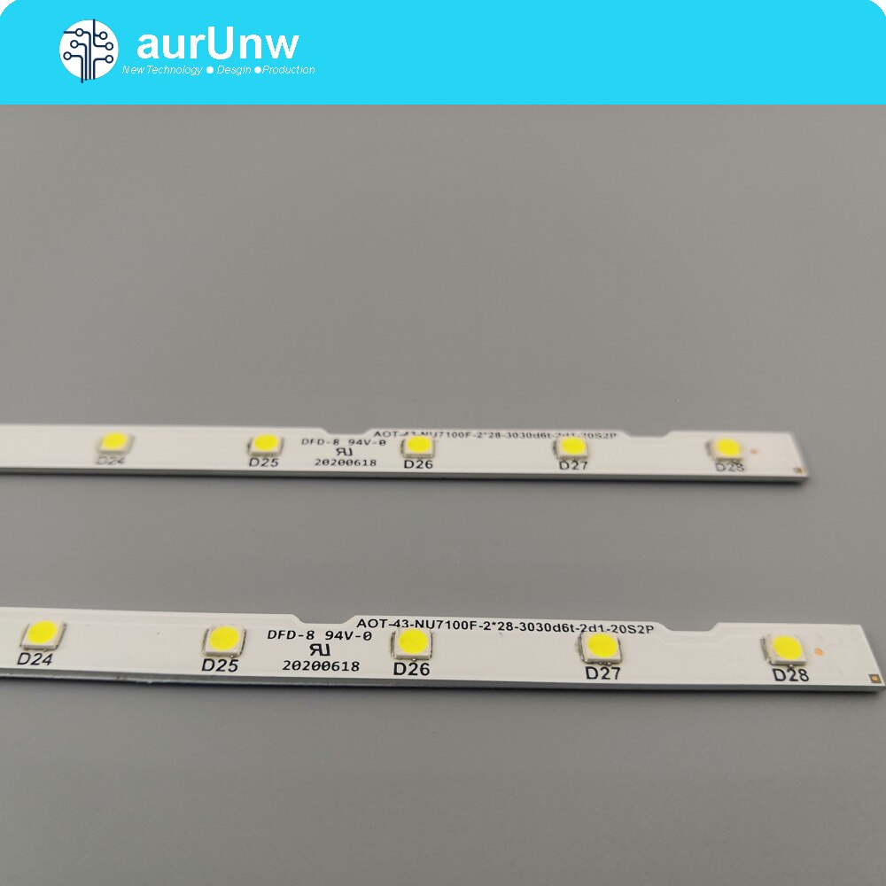 LED Backlight strip 28 lamp for Samsung 43&quot;TV UE43NU7100 AOT_43_NU7100F_2X28_3030C BN44-00947A UE43NU7120 UE43NU7170 BN96-45954A