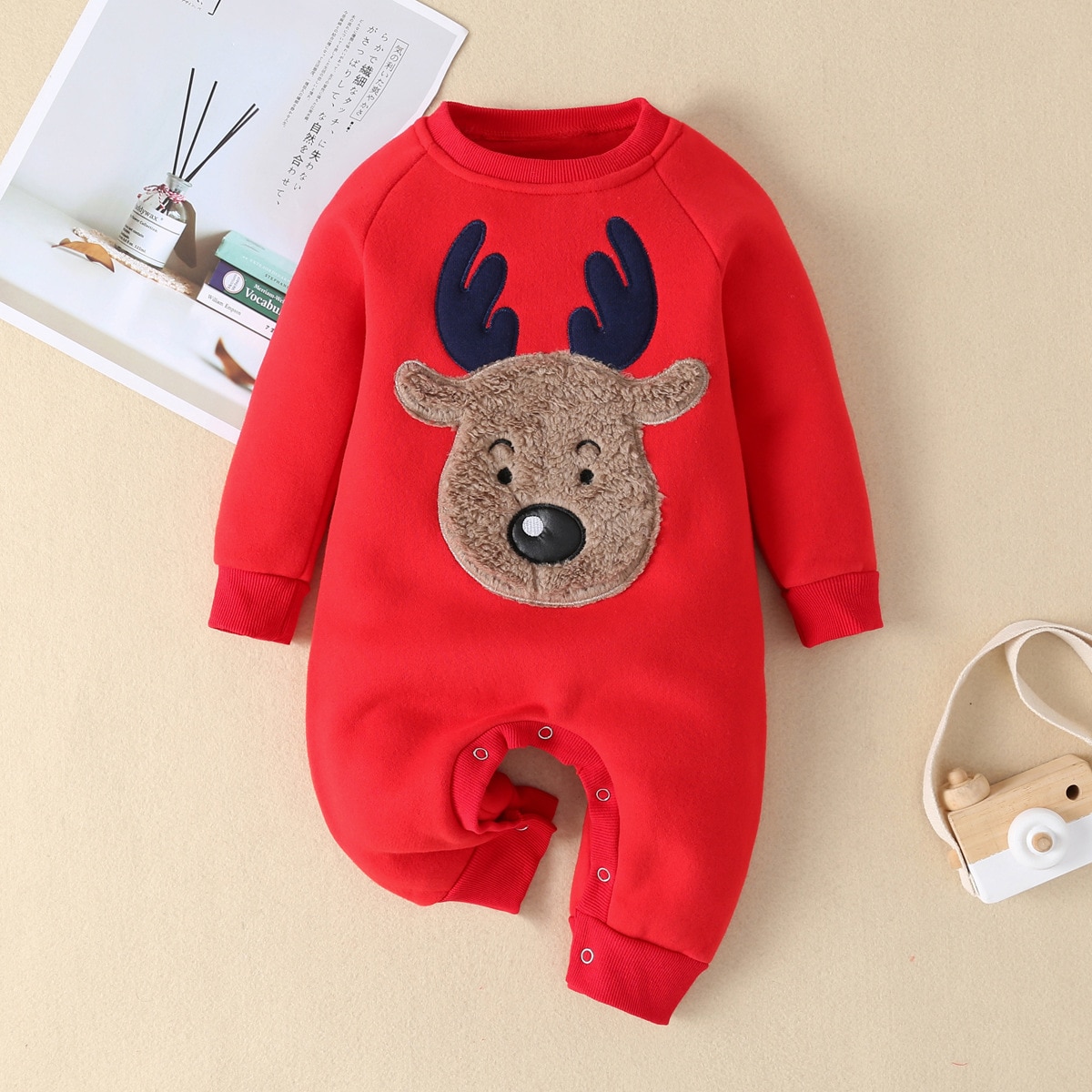 Kerst Elanden Baby Romper Dikke Warme Herfst Winte... Grandado