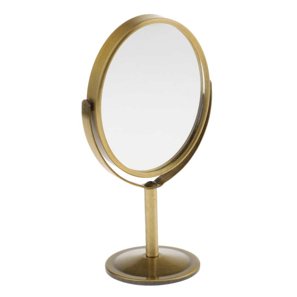 360 ° Draaibare Tafel Spiegel Vergroting Tafelblad Vanity Stand Ovale Spiegel Twee-Side Compact Make-Up