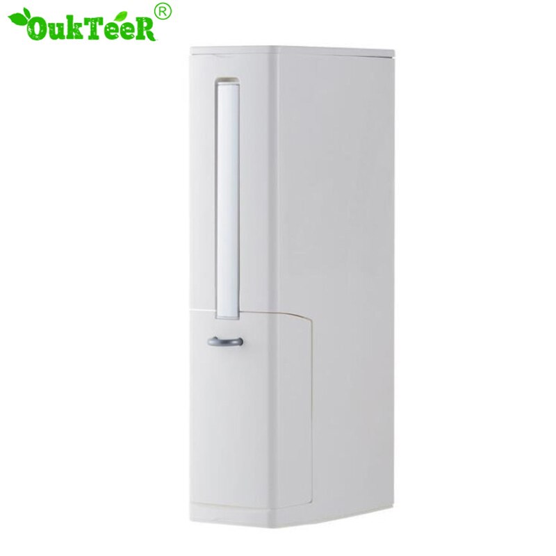 Household Bathroom Integrated Trash Can Multi-Functional Narrow Garbage Bucket With Toilet Cleaning Brush Toilet Trash Can Set