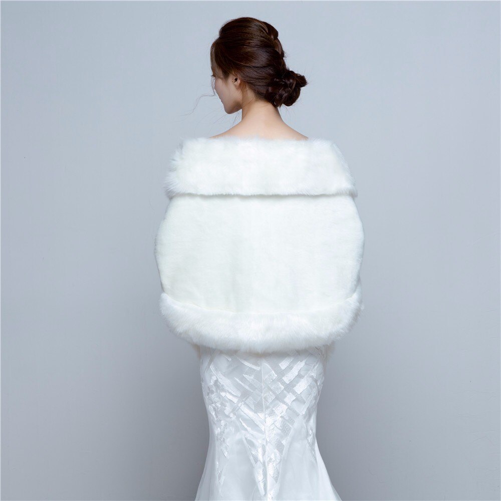 mariage boléro veste femmes fausse fourrure manteau ivoire hiver vestes mariée manteaux et enveloppes châle pour les mariées