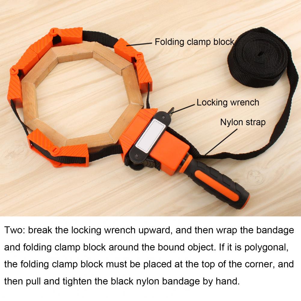 Nylon Strap Clamp Holder Adjustable Band Clamp Polygonal Angle Clip Picture Frame Multifunction Belt Clamping Woodworking Tool
