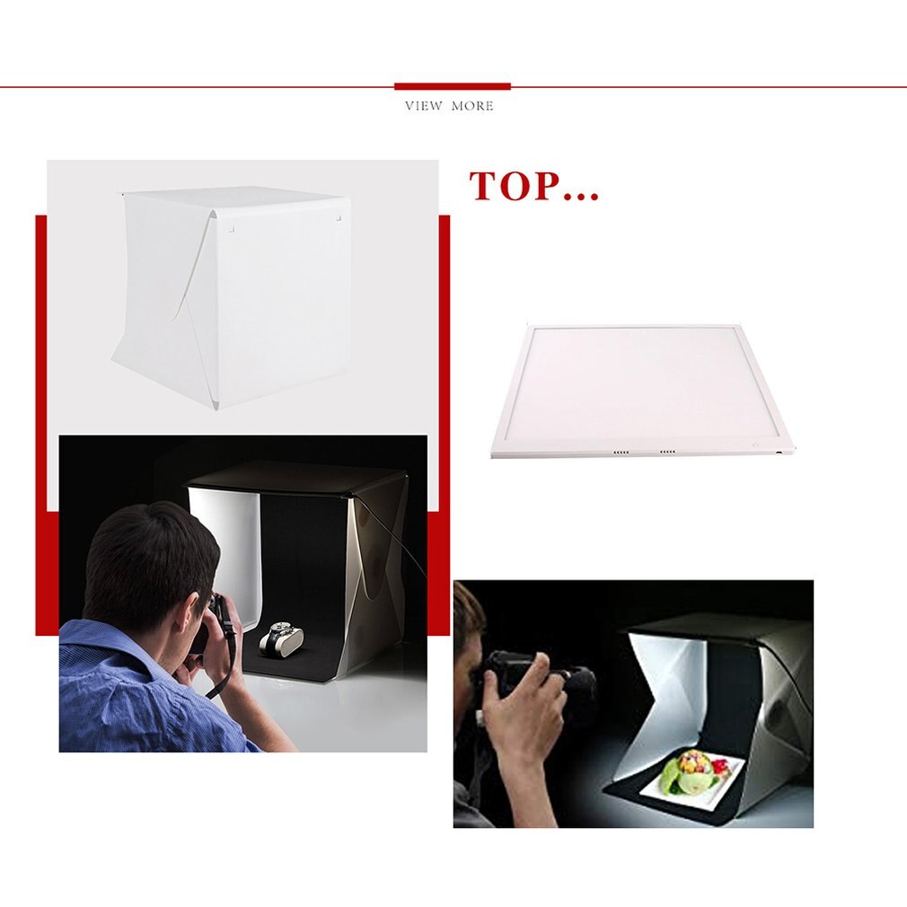 Illuminazione A LED Evidenziare Fotografia Portatile Photography Studio Fotografico Mini Studio Fotografico Estudio Photobox con 2 Sfondi per Foto Della Fotocamera