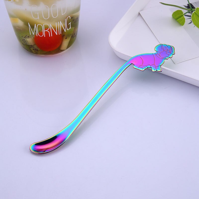 Mode Koffie Lepel Opknoping Lepel Rvs Party Tafel Ornament Thee Koffie Mengen Lepel Servies Leuke Hond Vorm: multicolor / short