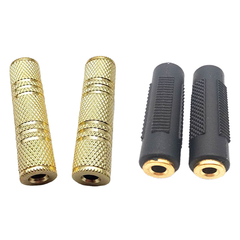 2 st. 3.5mm to 3.5mm honkontakter stereokontakt adapter ljudkabelförlängning för  mp3 dvd-hörlurar bil-aux