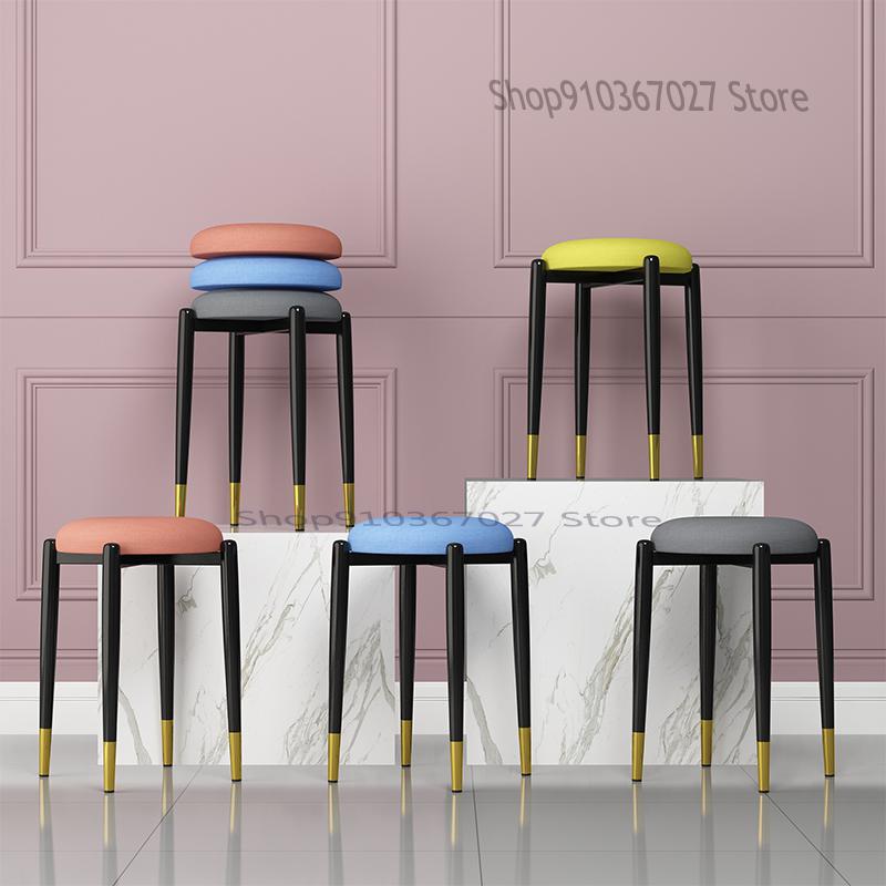 Léger luxe ménage rond tabouret Simple petit tabouret paresseux Net rouge nordique petit tabouret salon salle à manger tabouret