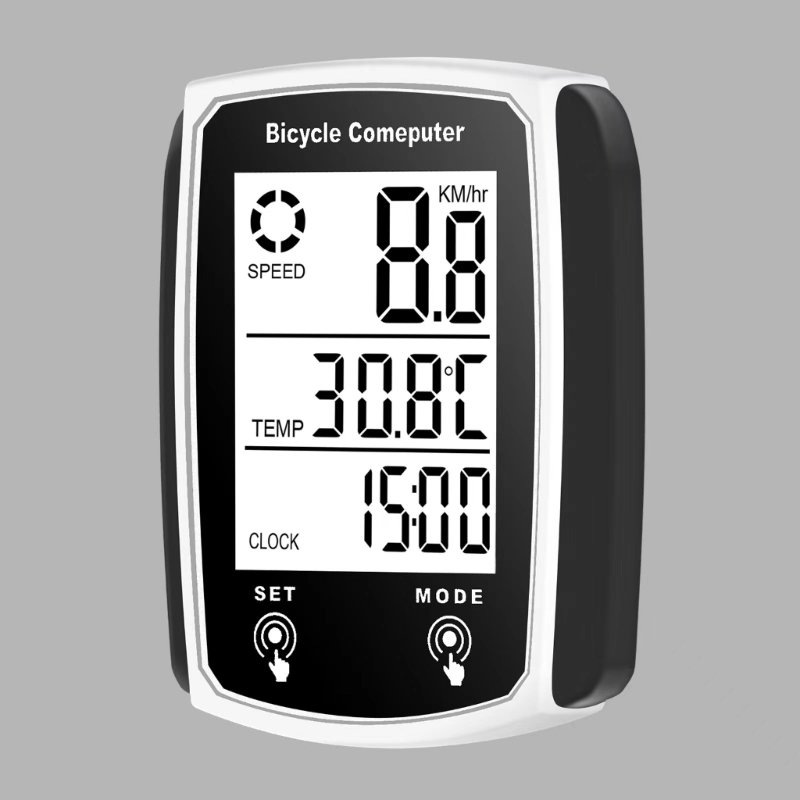 Mini fietscomputer, waterdicht, met snelheidsmeter en kilometerteller met 19- functies, fietscomputer met snoer.
