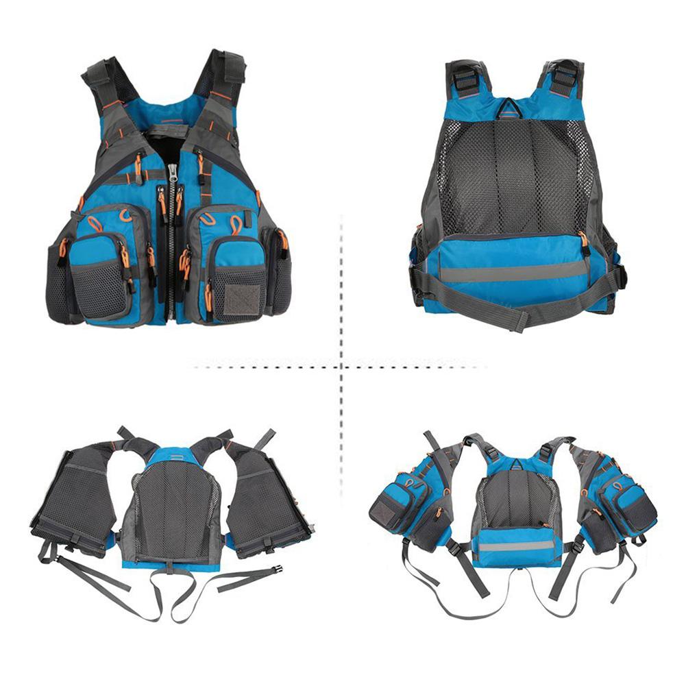 Chaleco salvavidas de adultos no transpirable poliéster malla seguridad vida plegable chaqueta pesca natación deriva velero chaleco chaqueta