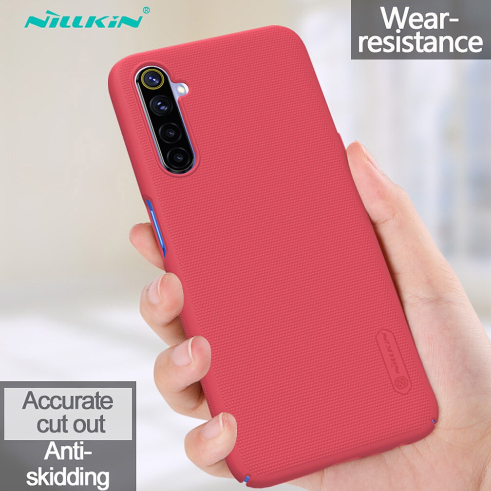 For Realme 6 Case Nillkin Frosted Shield Hard PC Back Cover Case For Realme 6 Pro Protctive Phone Shell Cases: For Realme 6 Pro / Red