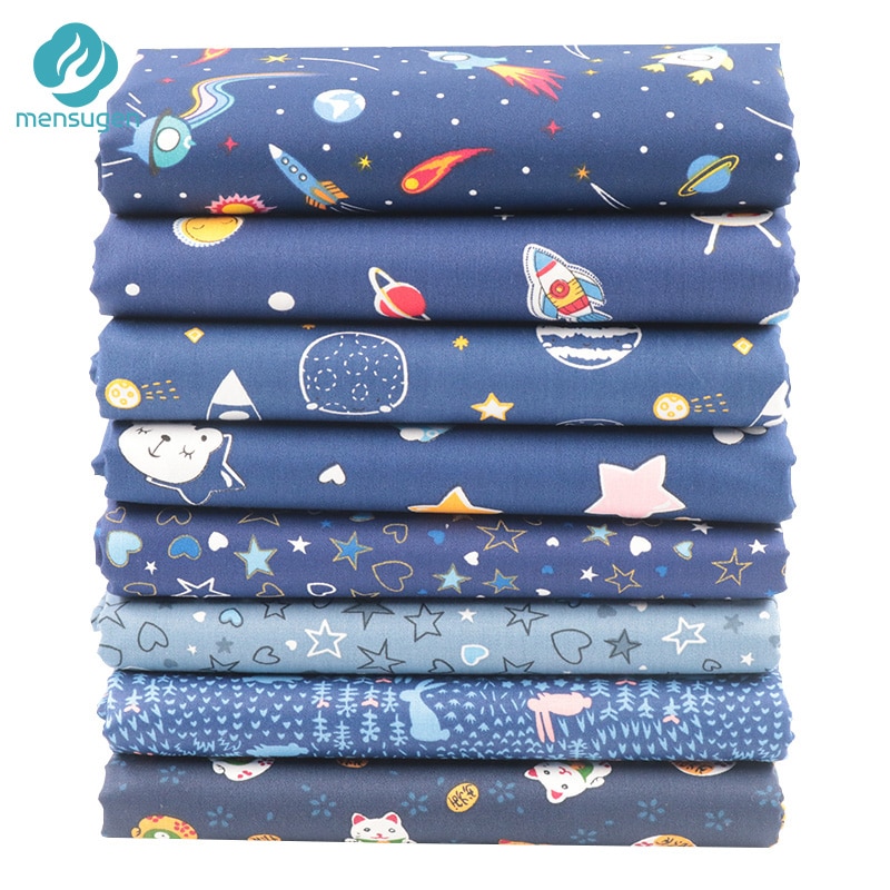 Tissus de dessins animés Rocket vaisseau spatial, tissus en coton pour Patchwork matelassé, tissus à coudre pour enfant garçon, Telas Scrapbook, 8 pièces/lot