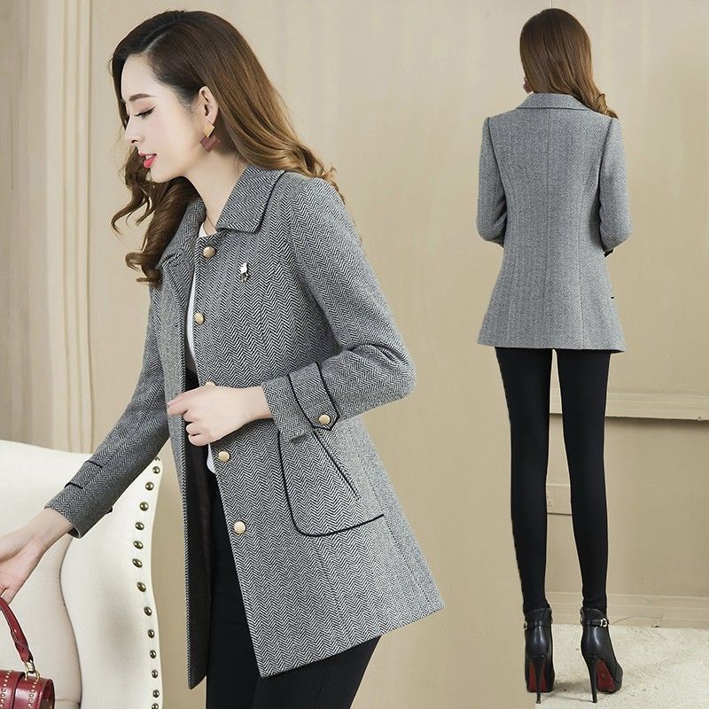 Woolen Coat Women Mid-length Autumn And Winter Thick Women Woolen Jacket Casual Wild Female Jacket