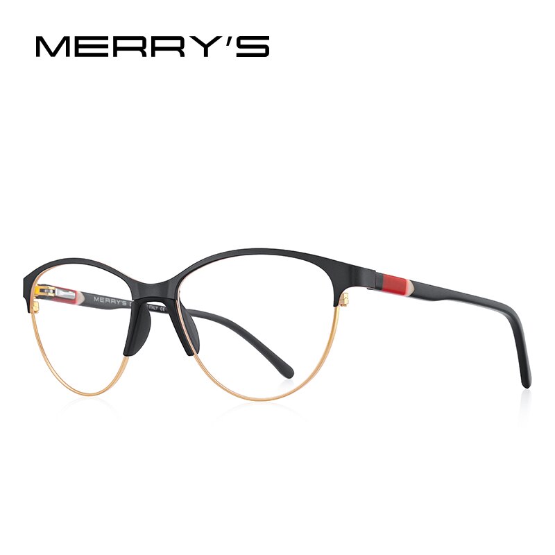 MERRYS-gafas de sol ultraligeras para mujer, lentes graduadas para miopía, gafas de acetato para piernas, S2602: C02 Black Gold