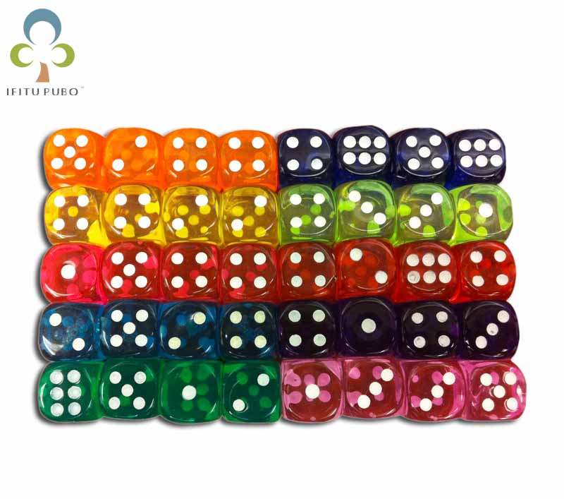 10 Stks/partij 14Mm Clear Kleurrijke Digitale Dobbelstenen Clear Volwassen Liefde Romantiek Kleine Spelen Rpg Game Set gyh