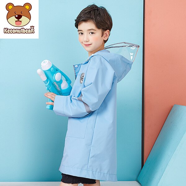 Height 90-170 cm waterproof raincoat for children kids baby rain coat boys girls middle school students rain poncho jacket: blue / Height 115-135 cm