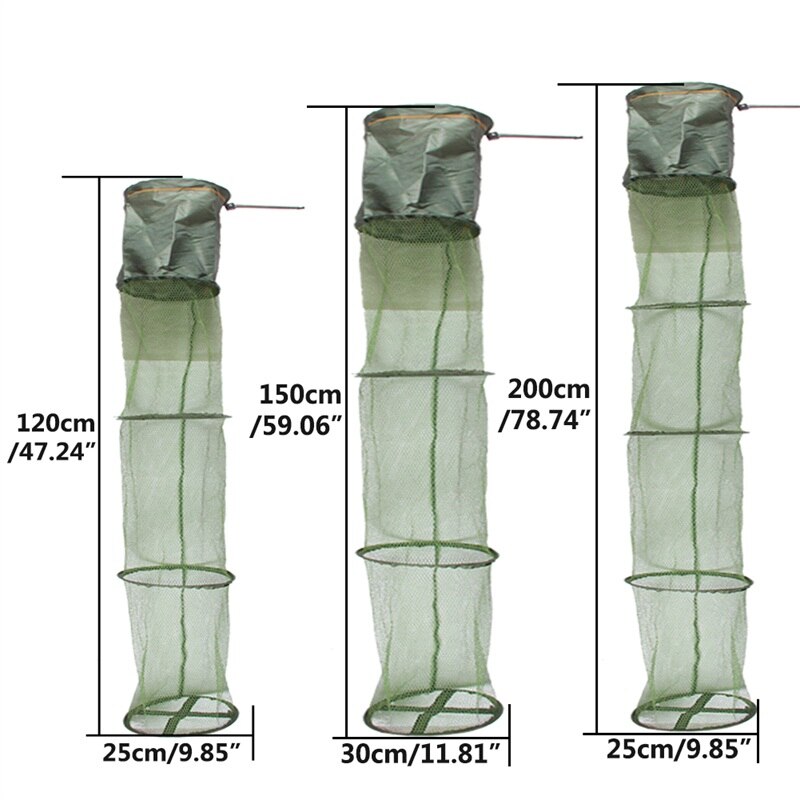 6 Sizes Fish Trap Foldable Fish Cage Fishing Net Small Large Mesh Nets Collapsible Keeping Network Durable 49-0020