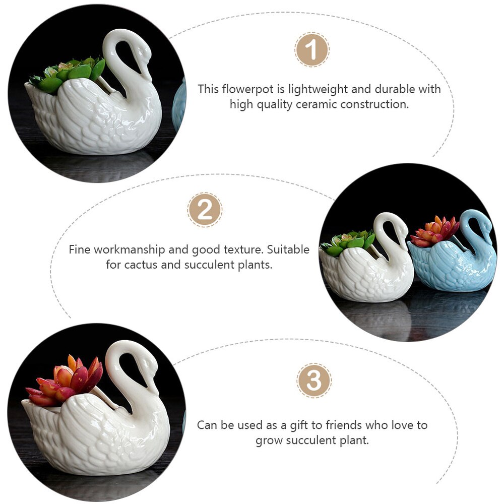 1pc Flowerpot Exquisite Ceramic Plant Container Artistic Home Planter