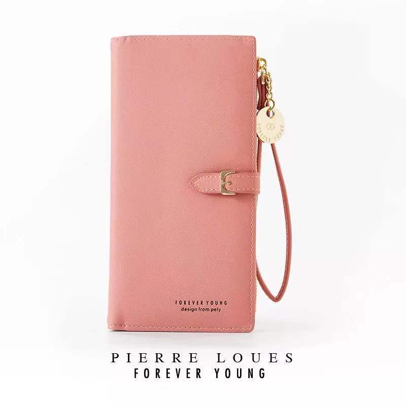 Portafoglio lungo da donna portafoglio molti dipartimenti portafogli donna pochette borsa da donna cerniera porta telefono porta carte di credito Carteras da donna: Pink