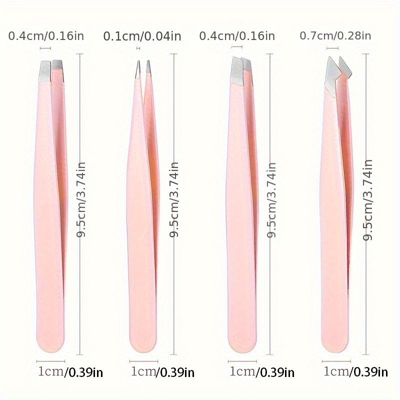 Ensemble de tondeuses à sourcils en acier inoxydable, pinces d'épilation, bouche Oblique et droite, pince de coupe des sourcils, outil de beauté 4 pièces