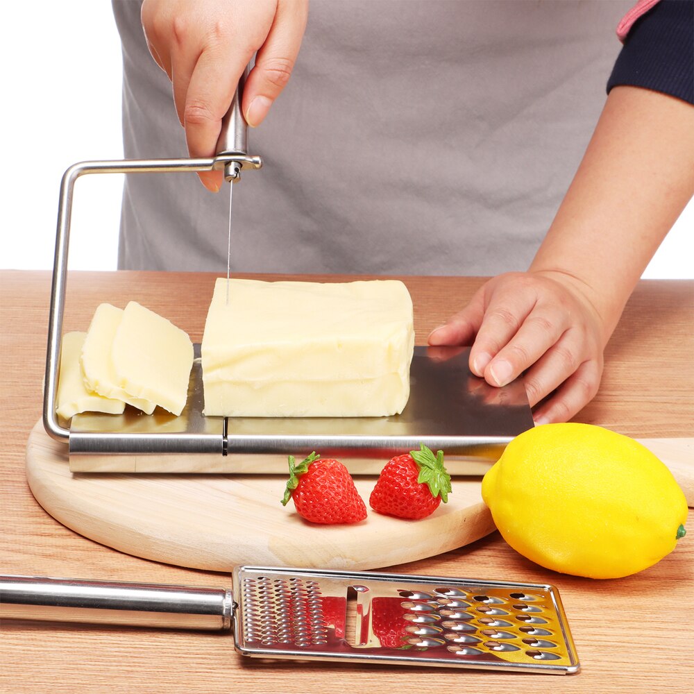 Cheese Slicer Wire Cutter Wire Cheese Cutting Knife Tools Serving Board Stainless Steel Hard Semi Hard Cheese Butter