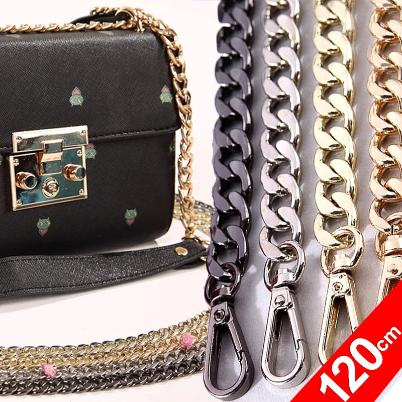 Metalowy aluminiowy łańcuszek do torby z uchwytem na ramię torebka typu crossbody torba Diy metalowe łańcuszki zamienne części torby akcesoria