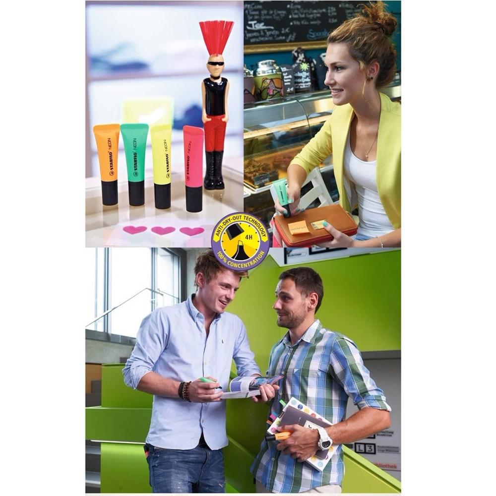 Stabilo Neon- Farbe Textmarker Marker Stift, Nette Zahnpasta bilden, 2/5mm Meißel Spitze für Zeichnung Malerei Büro Arbeit Schule A6826