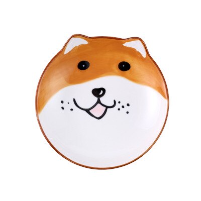 Plato de cerámica superventas, plato de comida para perro, plato de cena de carne pintado a mano de dibujos animados, artículos de mesa plato para cena, de Año: A / Square plate