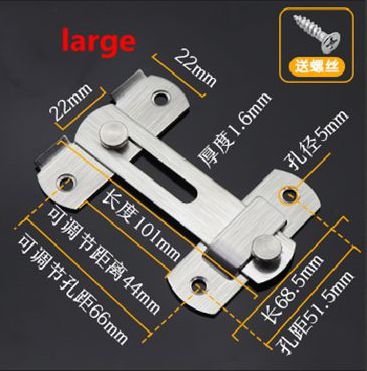 JZPENG 90 degree stainless steel door latch right angle sliding door lock latch screw locker hardware accessories: large