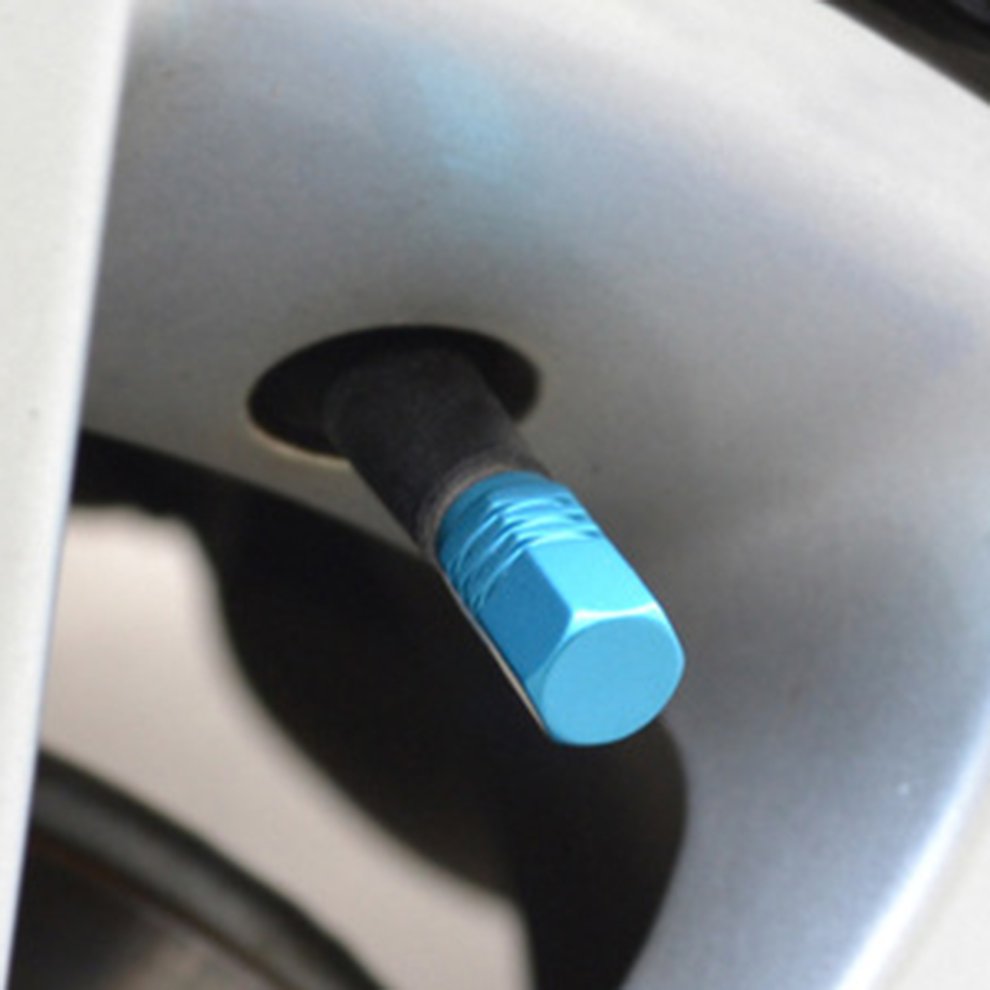 Colorida tapa de válvula de llanta de aleación de aluminio, a prueba de polvo para automóviles, válvula de rueda neumático hexagonal, tapas, accesorios decorativos para automóviles