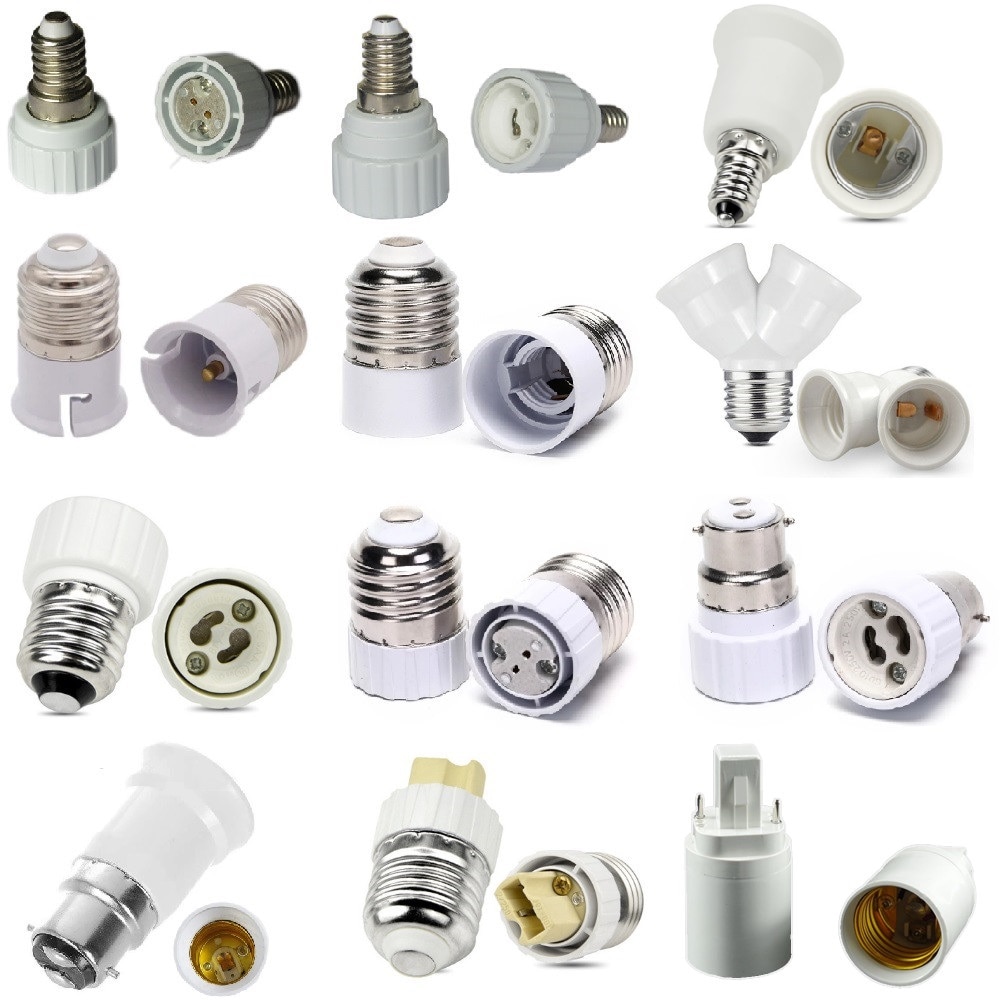LED Adapter E27 To E14 B22 MR16 GU10 G24 G9 Bulb Holder Converter Socket Bulb Lamp Holder Plug Extender For Lighting