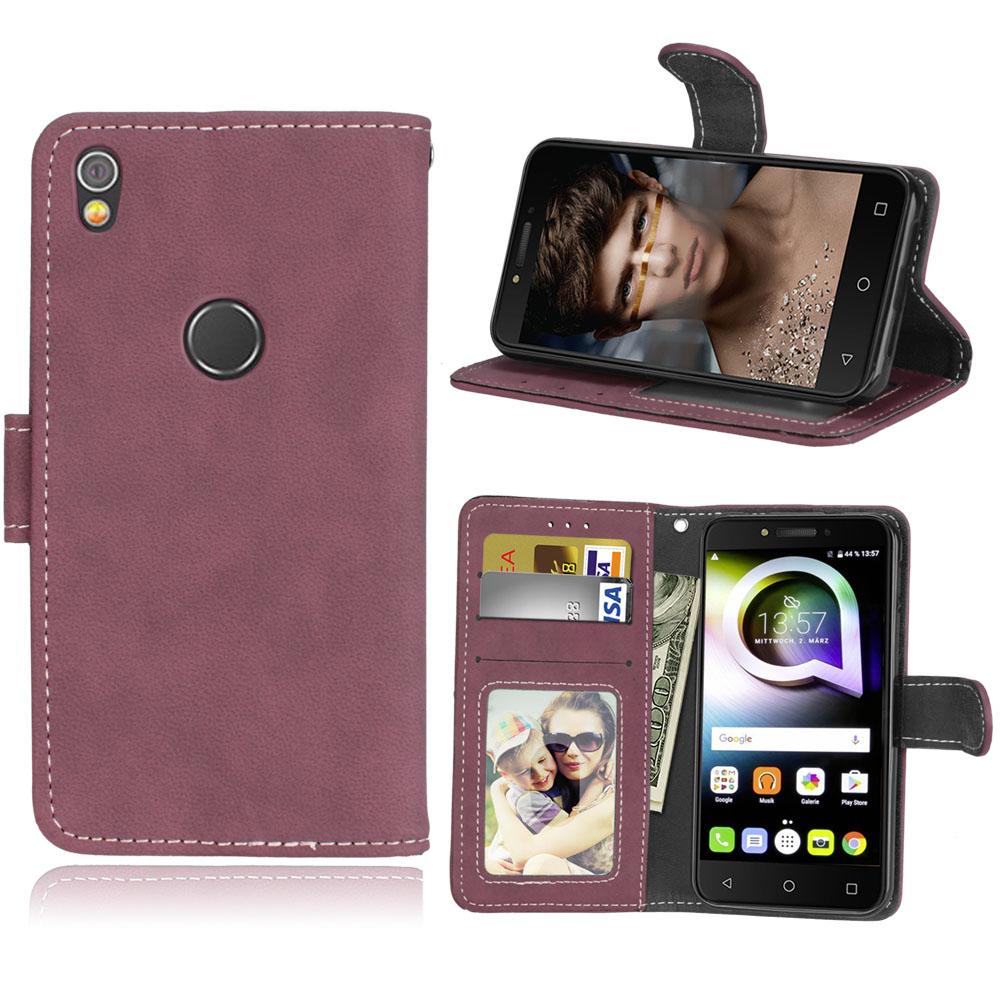 Wallet Case Voor Alcatel Shine Lite 5080X Flip Telefoon Lederen Cover Voor Alcatel Shine Lite One Touch Shine Lite 5080 5080X Shell: Rose